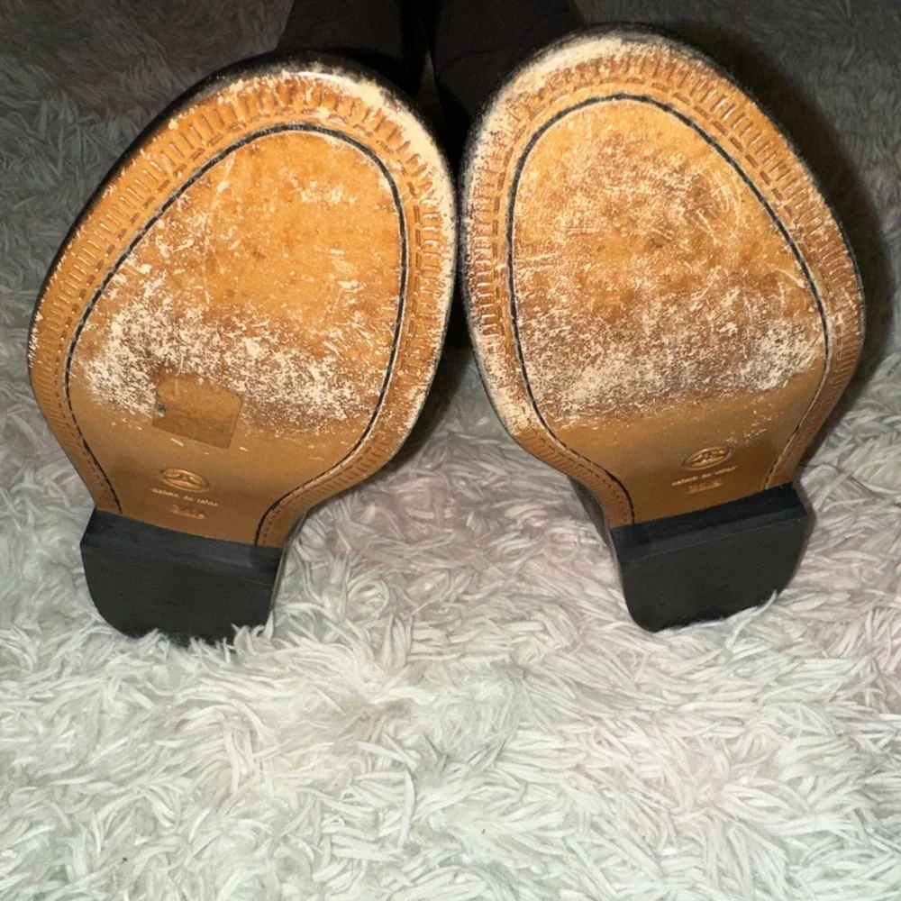 Chanel Suede & Leather Riding Boots in Espresso Brown Size 36.5
